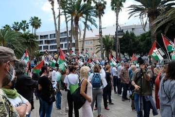 Telde secunda en la capital la concentración por la autodeterminación del pueblo saharaui/TA, Acfi Press y José Manuel García.
